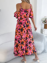 Printed Cold Shoulder Midi Cami Dress OutfitFlow